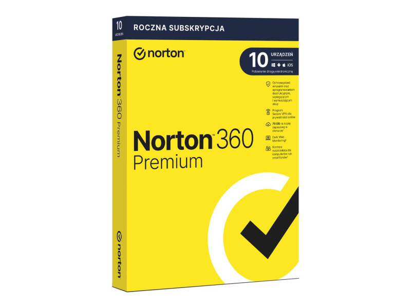 NortonLifeLock 360 Premium 10st. (12m.) VPN backup kontrola rodzicielska